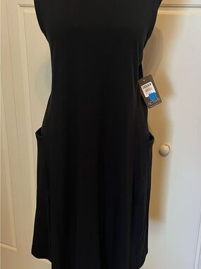 Black Knit Sleeveless Pocket Dress Sz L